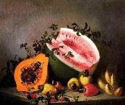 Mota, Jose de la Papaya and watermelon Sweden oil painting artist